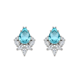 Cargar imagen en la galería, Aretes Gotas Azules Brillantes Con Cristales