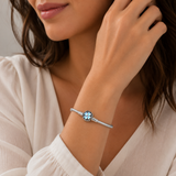 Cargar imagen en la galería, Brazalete Flor Azul Tornasol