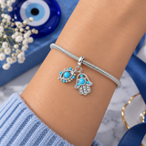 Cargar imagen en la galería, Charm Mano Hamsa Y Ojo Turco Azul