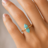 Cargar imagen en la galería, Anillo Cristal Azul Forma Cuarzo