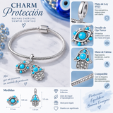 Cargar imagen en la galería, Charm Mano Hamsa Y Ojo Turco Azul