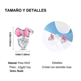 Cargar imagen en la galería, Aretes Corazones Con Moño Rosa