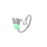 Cargar imagen en la galería, Anillo Luciérnaga Que Brilla En Oscuridad Con Cristal De Corazón