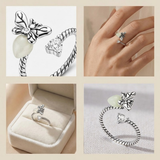 Cargar imagen en la galería, Anillo Luciérnaga Que Brilla En Oscuridad Con Cristal De Corazón