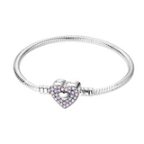 Cargar imagen en la galería, Brazalete Corazón Pavé Rosa