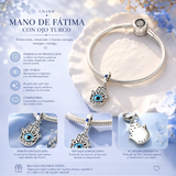Cargar imagen en la galería, Charm Mano De Fátima Con Ojo Turco