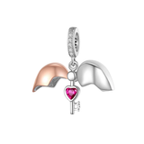 Cargar imagen en la galería, Charm Corazón Bi Tono Y Llave