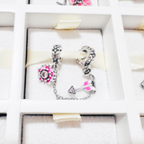 Cargar imagen en la galería, Charm Cadena De Seguridad Flor Rosa Y Flecha