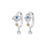 Cargar imagen en la galería, Aretes Ojo Turco Y Hamsa Con Cristales