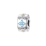 Cargar imagen en la galería, Charm Flor Azul Cristales Seguridad Pulsera