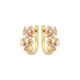 Cargar imagen en la galería, Aretes Arracadas Doradas Con Flores De Cerezo Y Mariposas