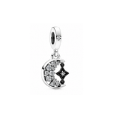 Cargar imagen en la galería, Charm Media Luna Con Estrella Negra