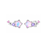 Cargar imagen en la galería, Aretes Estrellas Rosas Tornasol