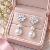 Cargar imagen en la galería, Aretes Largos De Flores Con Cristales Brillantes