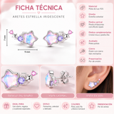 Cargar imagen en la galería, Aretes Estrellas Rosas Tornasol