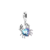 Cargar imagen en la galería, Charm Cangrejo Corazón Azul Tornasol