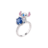 Cargar imagen en la galería, Anillo Stitch Promesa Cristal Azul