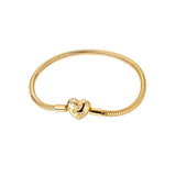 Cargar imagen en la galería, Brazalete Dorado Corazón Con Cristales