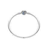 Cargar imagen en la galería, Brazalete Rígido Broche De Corazón Con Luna Y Estrellas
