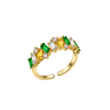 Cargar imagen en la galería, Anillo Dorado Cristales Multi Color