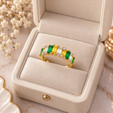 Cargar imagen en la galería, Anillo Dorado Cristales Multi Color