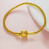 Cargar imagen en la galería, Brazalete Dorado Con Broche De Sol