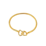 Cargar imagen en la galería, Brazalete Dorado Corazones Entrelazados