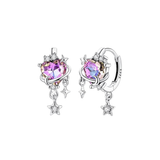 Cargar imagen en la galería, Aretes Corazones Tornasol con Estrellas