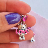 Cargar imagen en la galería, Aretes Largos Osos LOVE y Corazones Rosas