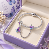 Cargar imagen en la galería, Charm Cadena De Seguridad De Mariposas Moradas Con Azul