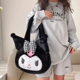 Cargar imagen en la galería, Bolso Kuromi Con Moño De Cuadros