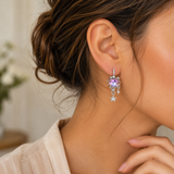 Cargar imagen en la galería, Aretes Corazones Tornasol con Estrellas