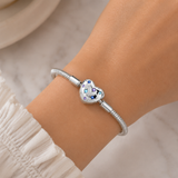 Cargar imagen en la galería, Brazalete Corazón Cristales Azules Y Lilas