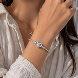 Cargar imagen en la galería, Brazalete Corazón Cristales Azules Y Lilas