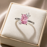 Cargar imagen en la galería, Anillo Cristal Rosa Con Dos Margaritas Elegantes
