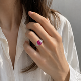 Cargar imagen en la galería, Anillo Cristal Magenta