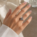 Cargar imagen en la galería, Anillo Ajustable Cristales Azules Y Blancos Facetados