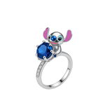 Cargar imagen en la galería, Anillo Stitch Promesa Cristal Azul