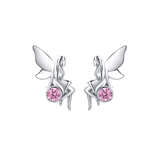 Cargar imagen en la galería, Aretes Hada Cristal Circular Rosa