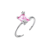 Cargar imagen en la galería, Anillo Cristal Rosa Con Dos Margaritas Elegantes