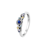 Cargar imagen en la galería, Anillo Cristales Colores Centro Azul