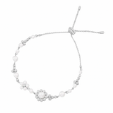 Cargar imagen en la galería, Pulsera Ajustable Con Perlas Y Flores