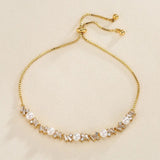 Cargar imagen en la galería, Pulsera Ajustable Dorado Perlas Y Zirconias Escarcha
